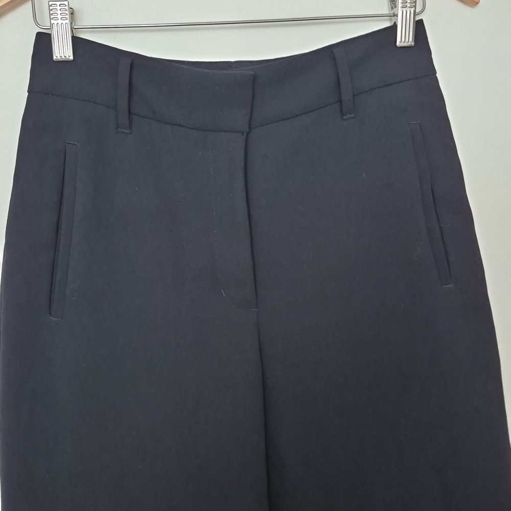 Wilfred Flat Front Womens Trousers Black Textured Side/Back Pockets - Picture 3 of 9